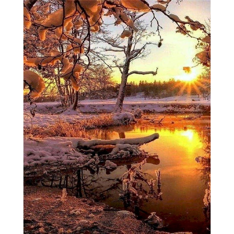 Framed Acrylic Paint Painting Canvas Home Art