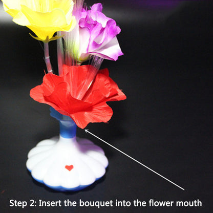 Pointed Rose Flower Vase Fiber Optic Flower