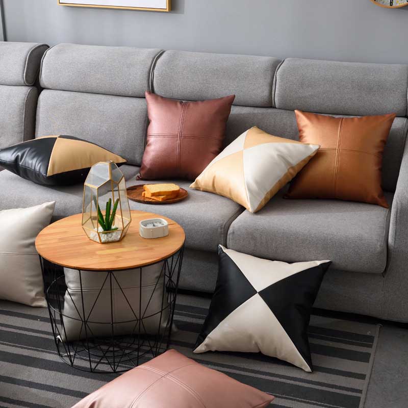 Light luxury PU soft leather pillow