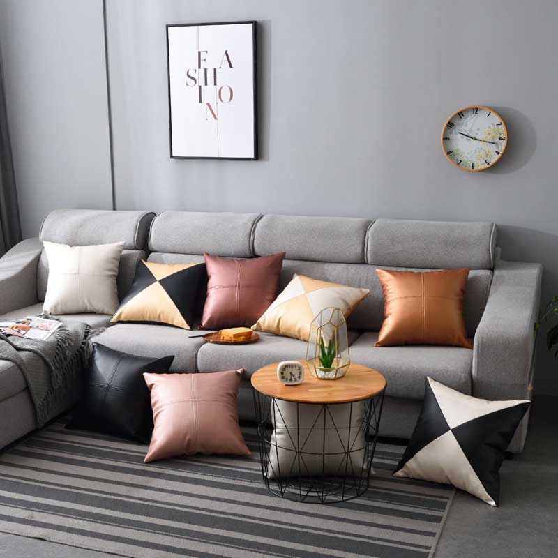 Light luxury PU soft leather pillow