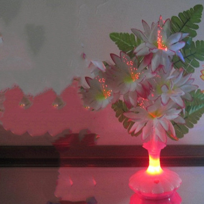 Pointed Rose Flower Vase Fiber Optic Flower