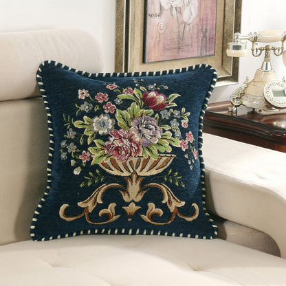 Light Luxury Flower Curled Chenille Pillow Home