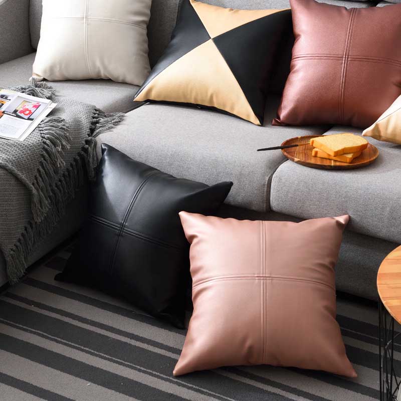 Light luxury PU soft leather pillow