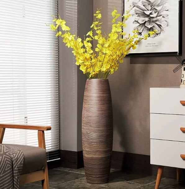 Floor Vase, Living Room Home Decoration, Ceramic Flower Vase, Dried Flower Vase, Creative Ornament.