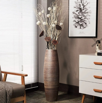 Floor Vase, Living Room Home Decoration, Ceramic Flower Vase, Dried Flower Vase, Creative Ornament.