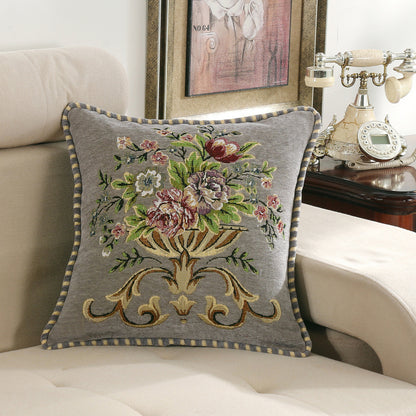 Light Luxury Flower Curled Chenille Pillow Home