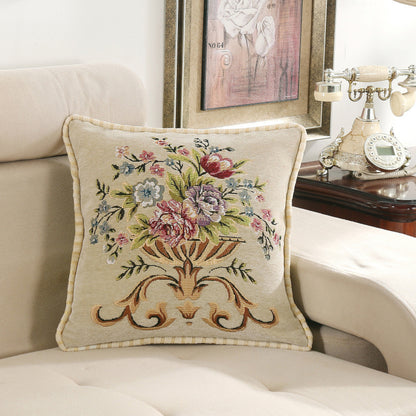 Light Luxury Flower Curled Chenille Pillow Home